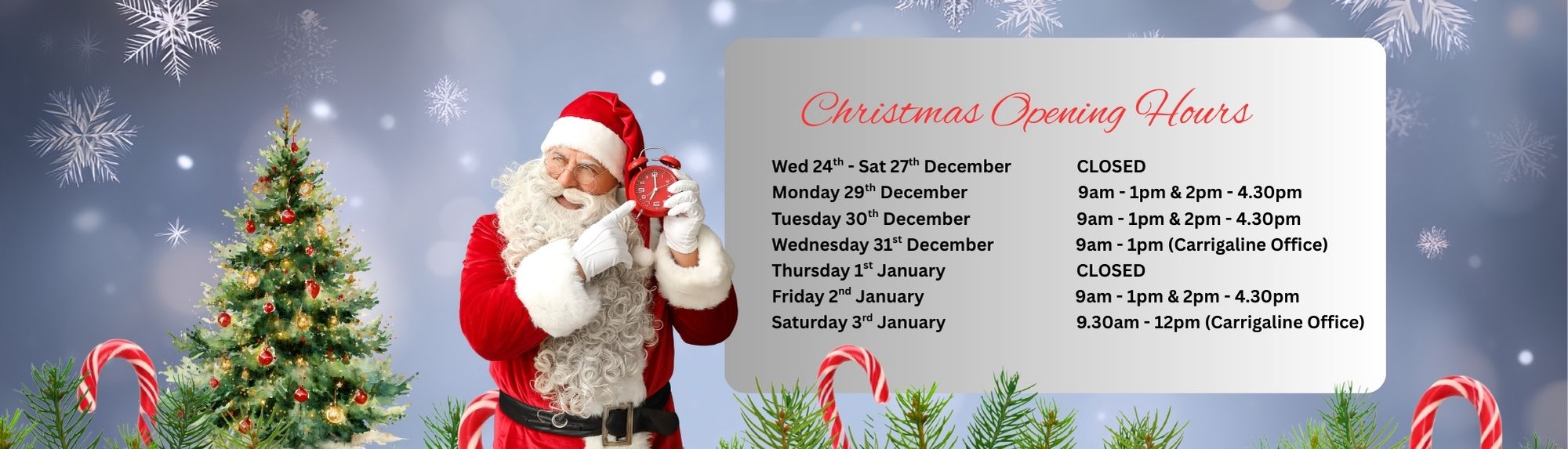 Christmas Opening Hours