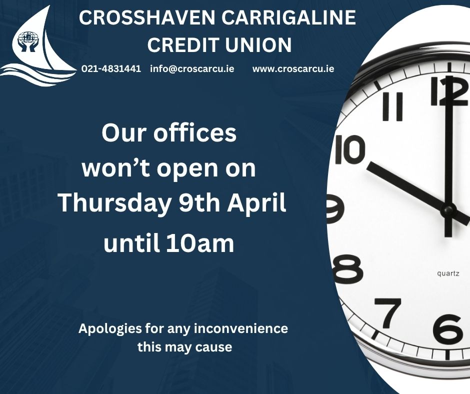 Late opening on Thursday 9th April