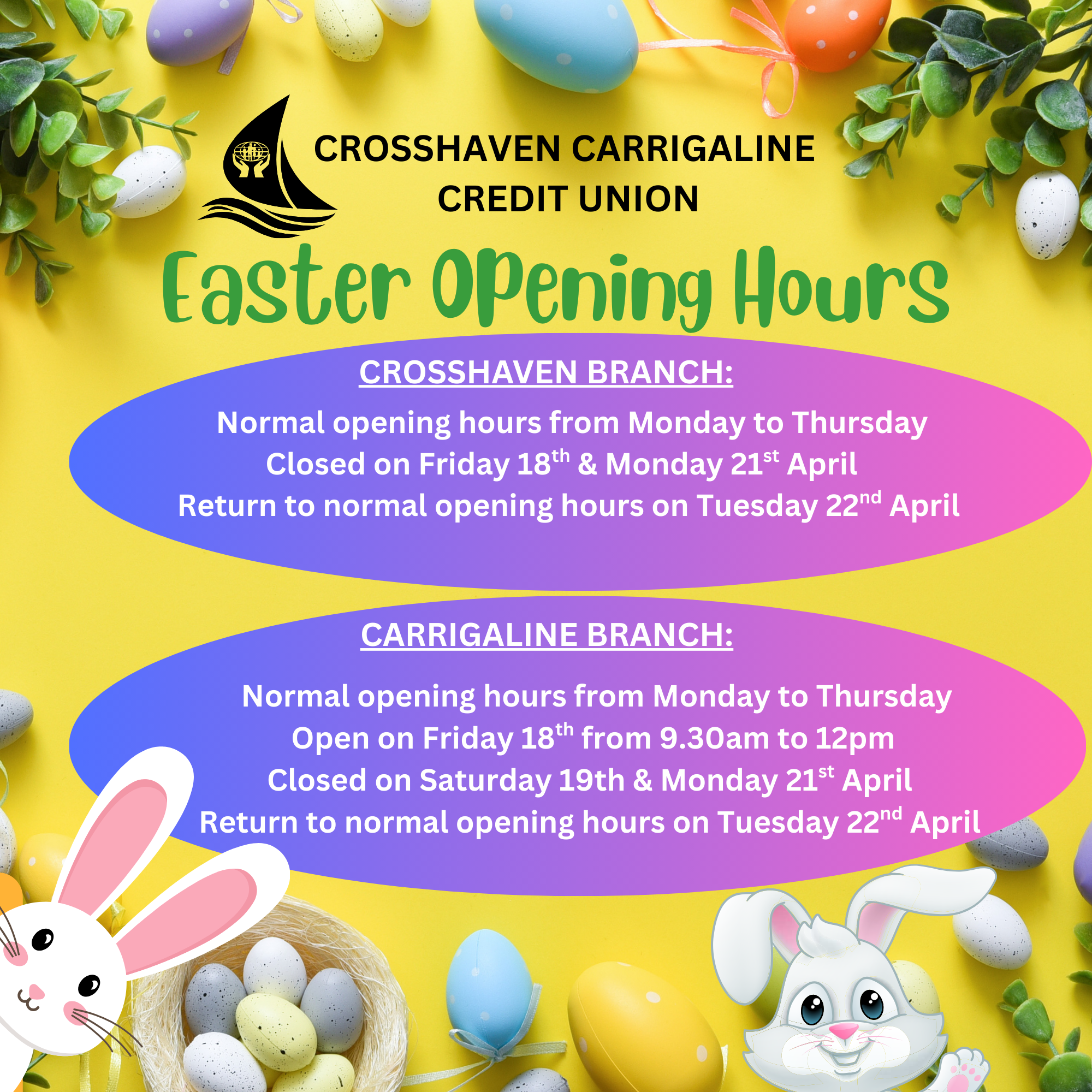 Our Easter Opening Hours